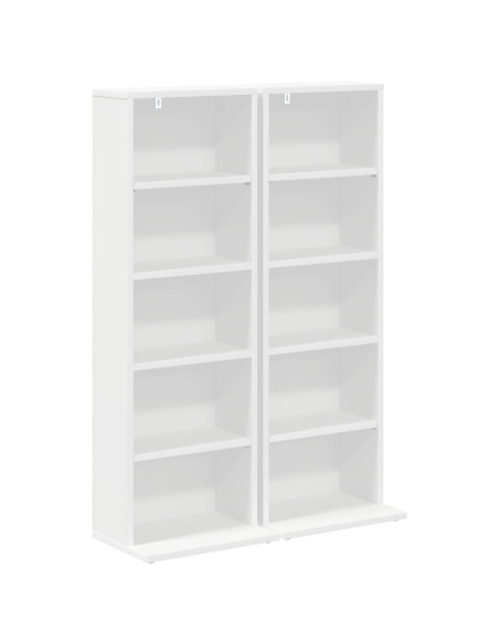 Mobile per CD 2 pz Bianco 33 x 23,5 x 97,5 cm
