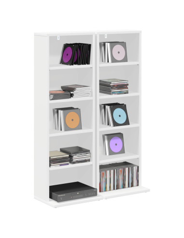 Mobile per CD 2 pz Bianco 33 x 23,5 x 97,5 cm