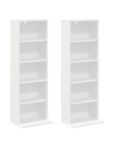 Mobile per CD 2 pz Bianco 33 x 23,5 x 97,5 cm