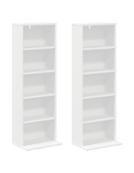 Mobile per CD 2 pz Bianco 33 x 23,5 x 97,5 cm