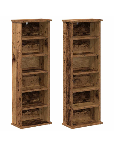 Mobile per CD 2 pz Legno antico 60 x 17 x 92 cm
