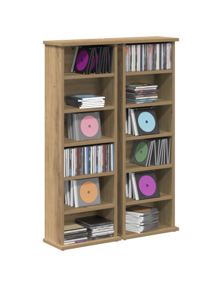 Mobile per CD 2 pz Rovere Artigianale 60 x 17 x 92 cm