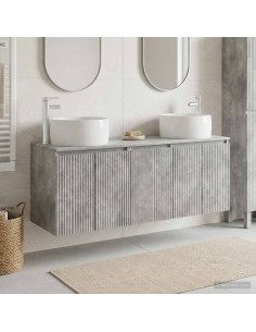 Set di Armadi da Bagno 3 pz Grigio Cemento 49,5 x 44,5 x 66 cm