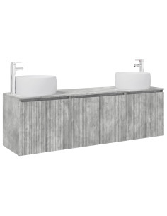 Set di Armadi da Bagno 3 pz Grigio Cemento 49,5 x 44,5 x 66 cm 2