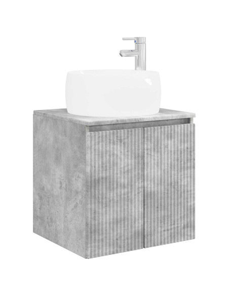 Set di Armadi da Bagno 3 pz Grigio Cemento 49,5 x 44,5 x 66 cm