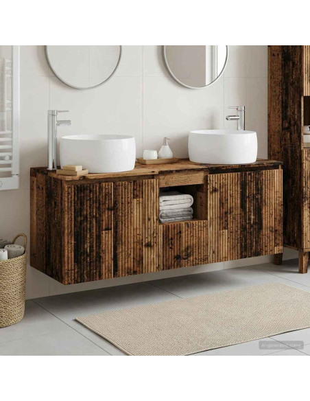 Set di Armadi da Bagno 3 pz Legno antico 49,5 x 44,5 x 66 cm