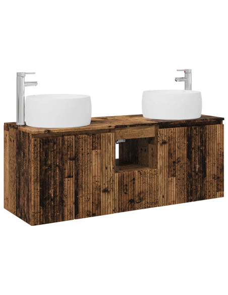 Set di Armadi da Bagno 3 pz Legno antico 49,5 x 44,5 x 66 cm