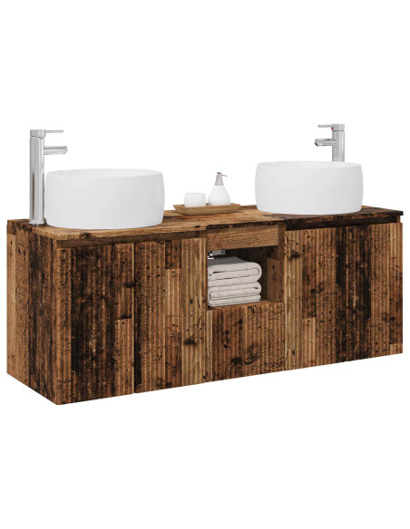 Set di Armadi da Bagno 3 pz Legno antico 49,5 x 44,5 x 66 cm