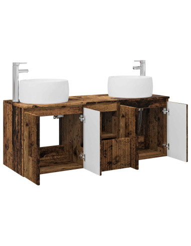 Set di Armadi da Bagno 3 pz Legno antico 49,5 x 44,5 x 66 cm