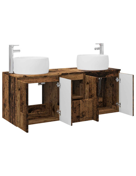 Set di Armadi da Bagno 3 pz Legno antico 49,5 x 44,5 x 66 cm