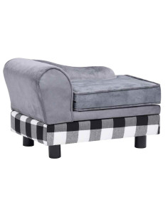 Divano per Cani Grigio 57x34x36 cm in Peluche 2