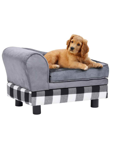 Divano per Cani Grigio 57x34x36 cm in Peluche