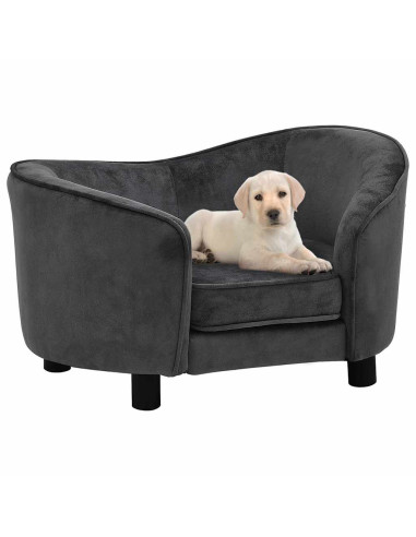Divano per Cani Grigio Scuro 69x49x40 cm in Peluche