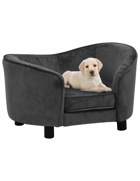 Divano per Cani Grigio Scuro 69x49x40 cm in Peluche
