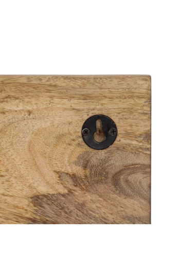 Appendiabiti da Parete con 4 Ganci 2pz Legno Massello di Mango