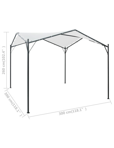Gazebo da Giardino 3x3x2,6 m Bianco 180 g/m²
