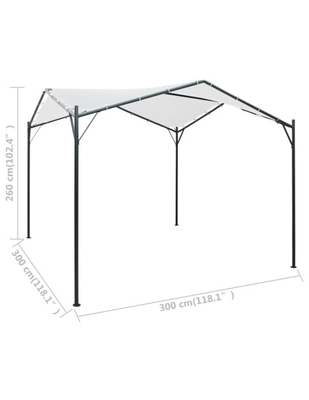 Gazebo da Giardino 3x3x2,6 m Bianco 180 g/m²