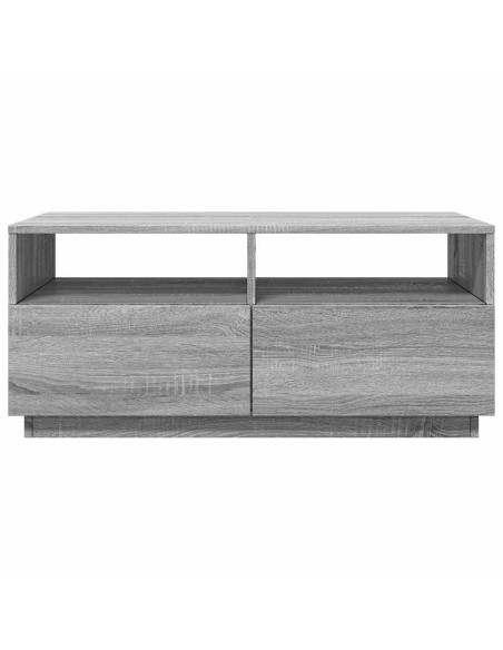 Tavolino da Soggiorno con Luci LED Grigio Sonoma 90x49x40 cm