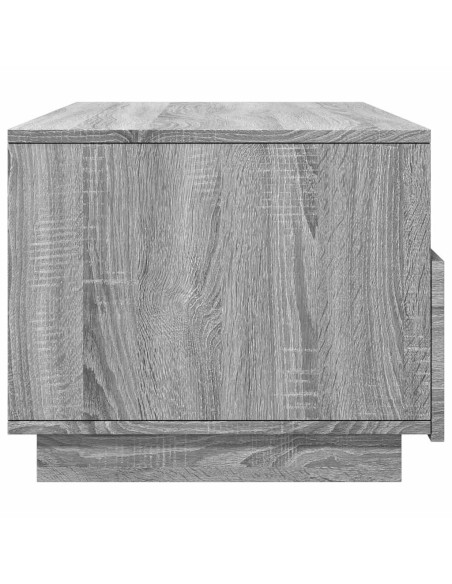 Tavolino da Soggiorno con Luci LED Grigio Sonoma 90x49x40 cm