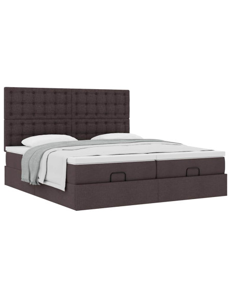 Struttura Letto Pouf con Materassi 200x200 cm in Tessuto