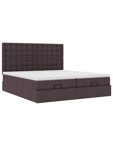 Struttura Letto Pouf con Materassi 200x200 cm in Tessuto