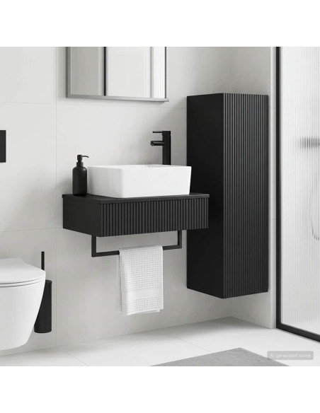 Set di mobili per il bagno 2 pz Nero 33 x 34,5 x 100 cm