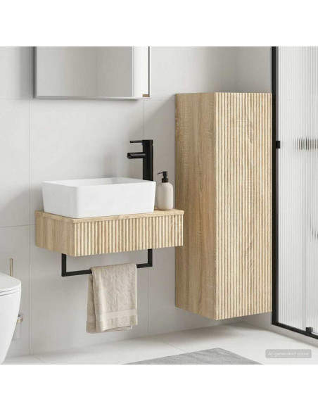 Set di mobili per il bagno 2 pz Rovere Sonoma