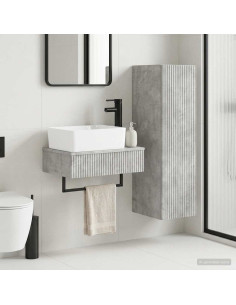 Set di mobili per il bagno 2 pz Grigio Cemento