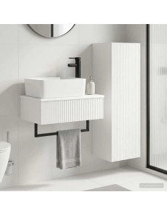 Set di mobili per il bagno 2 pz Bianco Lucido
