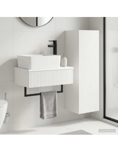 Set di mobili per il bagno 2 pz Bianco Lucido