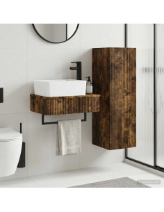 Set di mobili per il bagno 2 pz Rovere Fumo 33 x 34,5 x 100 cm