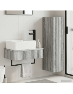 Set di mobili per il bagno 2 pz Sonoma grigio