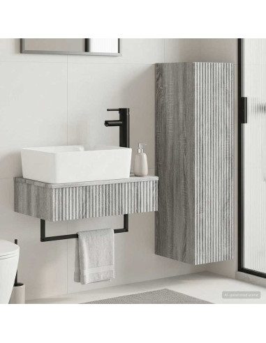 Set di mobili per il bagno 2 pz Sonoma grigio