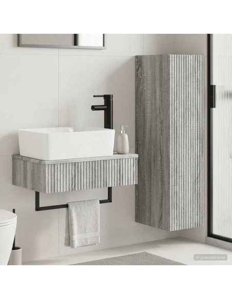 Set di mobili per il bagno 2 pz Sonoma grigio