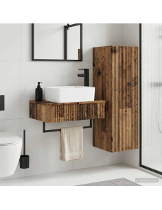 Set di mobili per il bagno 2 pz Legno antico 33 x 34,5 x 100 cm