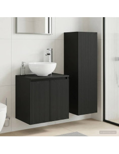 Set di mobili per il bagno 2 pz Nero 33 x 34,5 x 100 cm