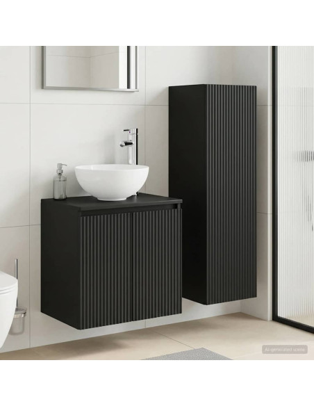 Set di mobili per il bagno 2 pz Nero 33 x 34,5 x 100 cm