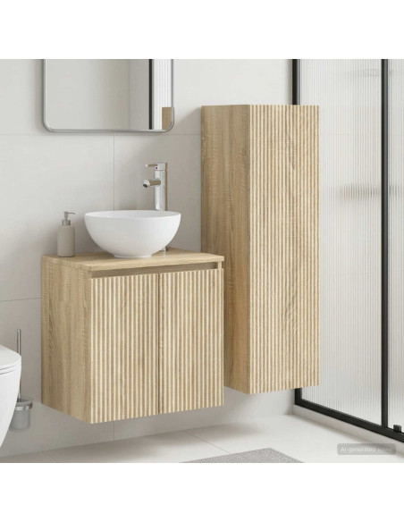 Set di mobili per il bagno 2 pz Rovere Sonoma
