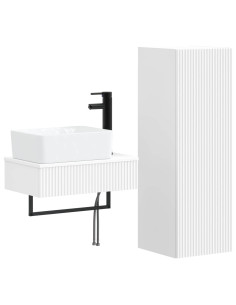 Set di mobili per il bagno 2 pz Bianco 33 x 34,5 x 100 cm 2