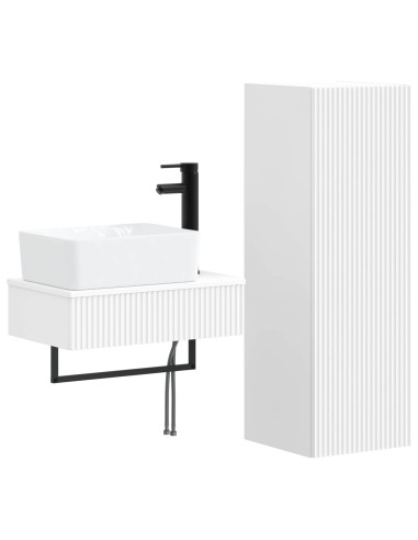 Set di mobili per il bagno 2 pz Bianco 33 x 34,5 x 100 cm