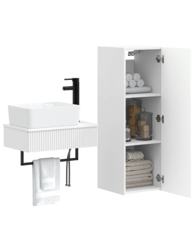Set di mobili per il bagno 2 pz Bianco 33 x 34,5 x 100 cm