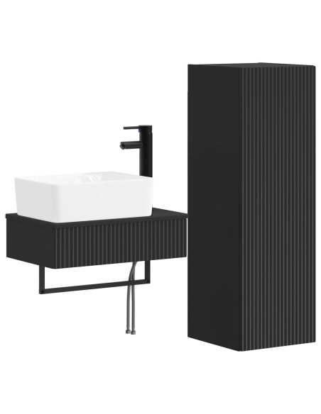 Set di mobili per il bagno 2 pz Nero 33 x 34,5 x 100 cm