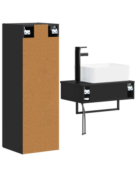 Set di mobili per il bagno 2 pz Nero 33 x 34,5 x 100 cm