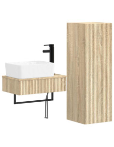 Set di mobili per il bagno 2 pz Rovere Sonoma 2