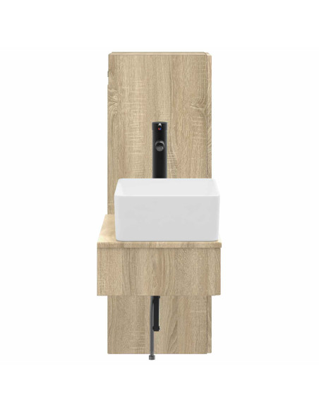 Set di mobili per il bagno 2 pz Rovere Sonoma