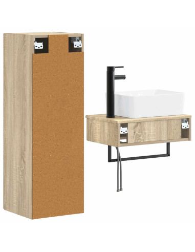 Set di mobili per il bagno 2 pz Rovere Sonoma