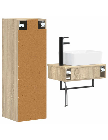 Set di mobili per il bagno 2 pz Rovere Sonoma