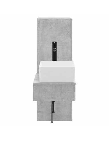 Set di mobili per il bagno 2 pz Grigio Cemento