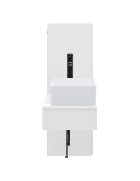 Set di mobili per il bagno 2 pz Bianco Lucido