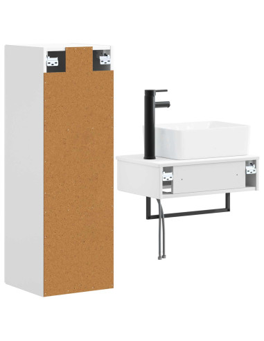 Set di mobili per il bagno 2 pz Bianco Lucido